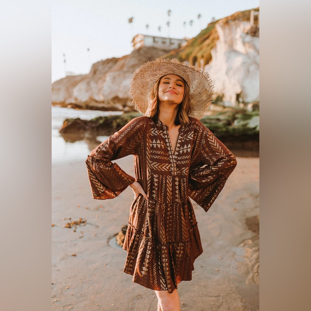Elan Clara Dress Brown/Gold
